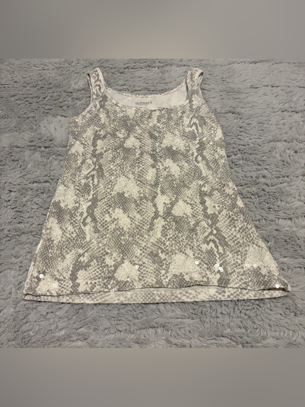 2000s Y2K Old Navy Sequin Snakeskin Tank 
Top